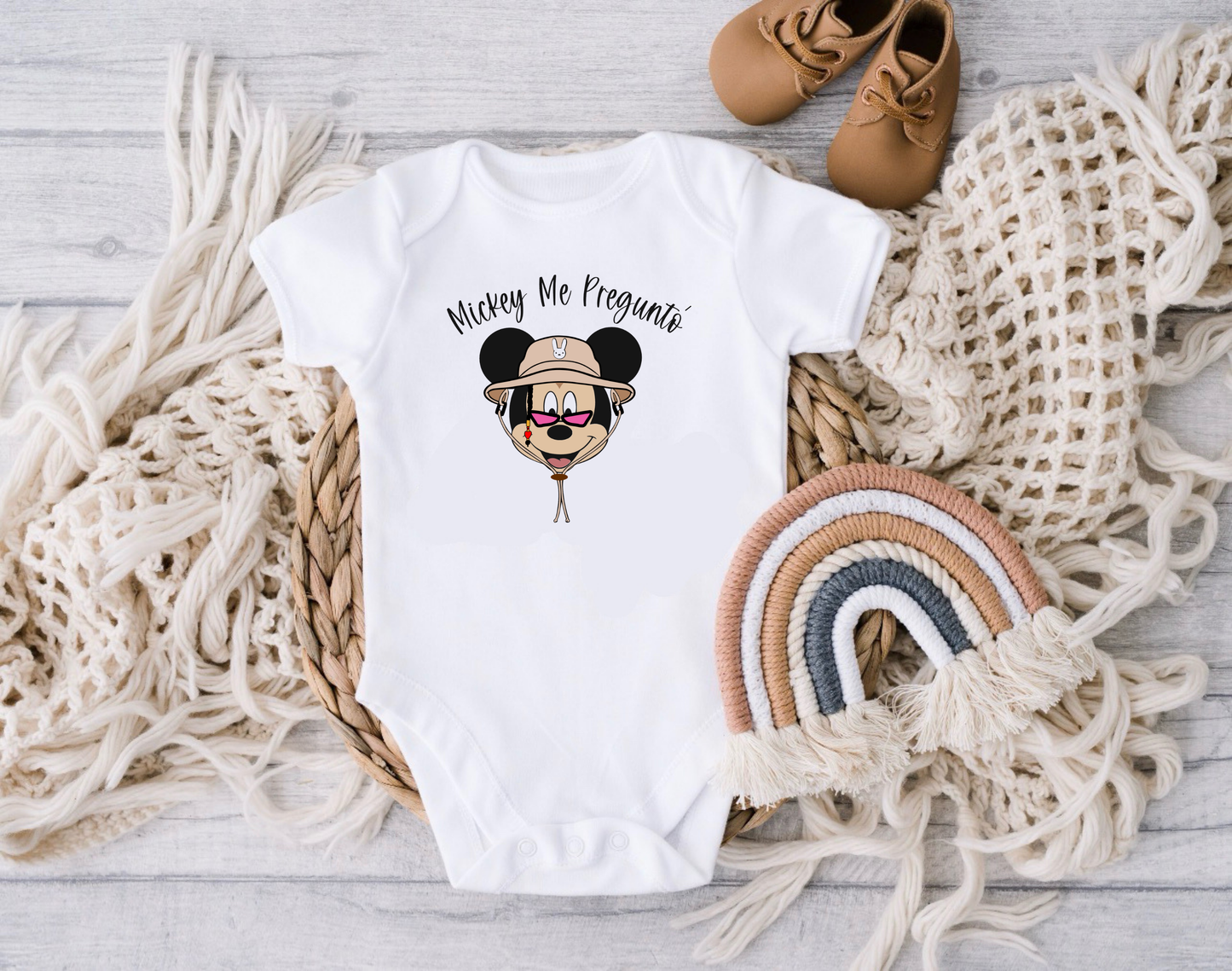 Mickey Me Pregunto Baby Onesie | Bad Bunny Disney Inspired